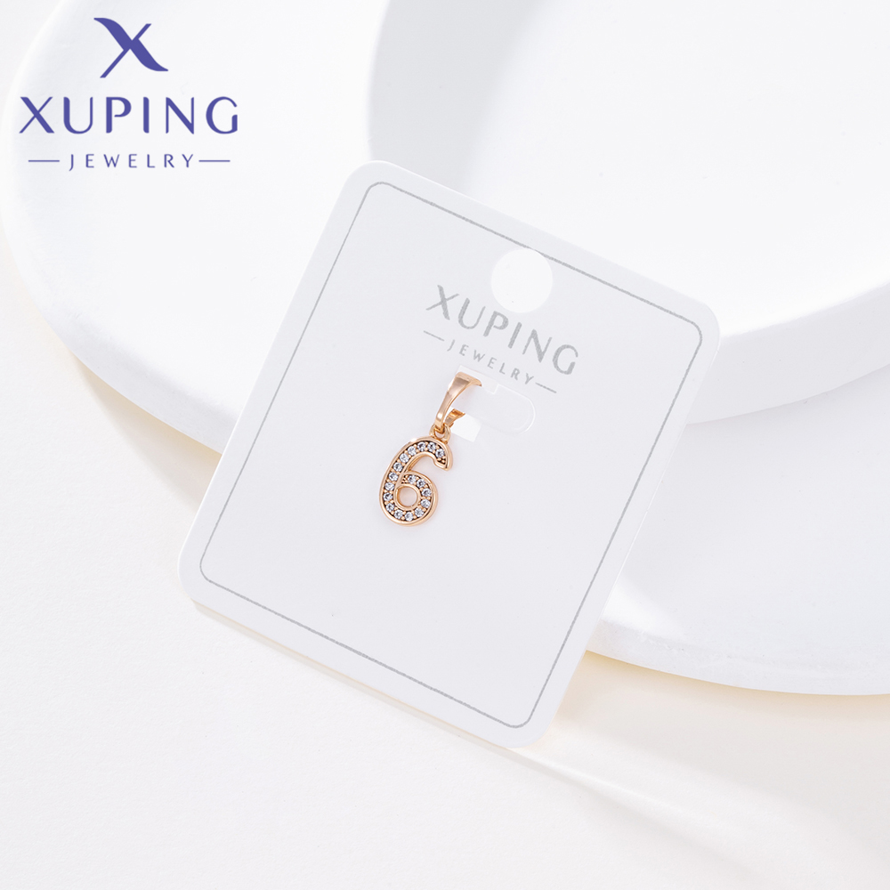 colgante número 6 circonitas pavé oro 18K para hacer collares